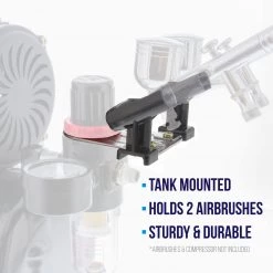 Master Airbrush Airbrush Holder For 2 Airbrushes; Mounts Onto Regulator And Water Trap Filters For Airbrush Air Compressors