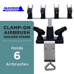 Master Airbrush Airbrush Stands & Holders Universal Clamp-On Airbrush Holder That Holds Up To 6 Airbrushes