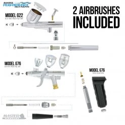 Master Airbrush Cake Decorating Airbrushing System Kit With 12 Color Food Coloring Set - G22 Gravity Feed, G76 Trigger Airbrush, Air Tank Compressor, Guide Booklet 11 Master Airbrush Cake Decorating Airbrushing System Kit With 12 Color Food Coloring Set - G22 Gravity Feed, G76 Trigger Airbrush, Air Tank Compressor, Guide Booklet