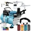 Master Airbrush Cool Runner II Dual Fan Air Compressor Cake Decorating System Kit With 3 Airbrushes, Gravity And Siphon Feed, 4 Color Food Coloring Set - How-to Guide