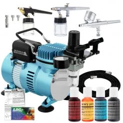 Master Airbrush Cool Runner II Dual Fan Air Compressor Cake Decorating System Kit With 3 Airbrushes, Gravity And Siphon Feed, 4 Color Food Coloring Set - How-to Guide