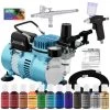 Master Airbrush Cake Decorating Systems Deluxe Cake Decorating Airbrushing System Kit With 2 Gravity Feed Airbrushes, Set Of 12 Food Colors, Dual Fan Air Compressor - How To Guide