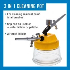 Master Airbrush Deluxe Airbrush Cleaning Kit - Includes A 3 In 1 Airbrush Clean Pot, 2 - 4oz Bottles Of Cleaning Solution & Cleaning Tool Kit