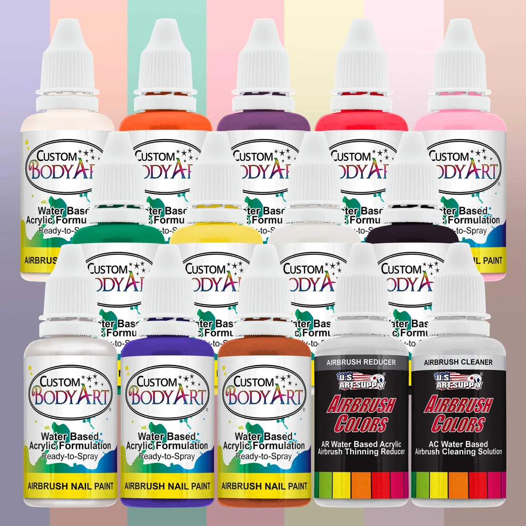 Master Airbrush 2 Airbrush Nail System Kit With 12 Paint Color Set, High Performance Single-Piston Airbrush Air Compressor 8 Master Airbrush 2 Airbrush Nail System Kit With 12 Paint Color Set, High Performance Single-Piston Airbrush Air Compressor