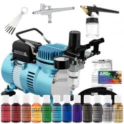 Master Airbrush Cake Decorating Systems Cake Decorating 2 Airbrushing System Kit With 12 Color Food Coloring Set, Pro Cool Runner II Dual Fan Air Compressor - How To Guide