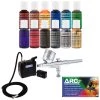 Master Airbrush Cake Decorating Airbrushing System Kit With A Set Of 12 Food Colors, Air Compressor, And How-To-Airbrush Guide Booklet