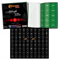 Master Airbrush Custom Body Art System Kit With Cool Runner II Dual Fan Air Compressor, Gravity Airbrush, 8 Color Temp Tattoo Paint Set, 100 Stencils, How To Guide Face & Body Art Systems