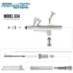 Master Airbrush Airbrushing System Kit With 8 Color Water-Based Face & Body Art Paint Set, Cool Runner II Dual Fan Air Compressor - Washable Temporary Tattoo