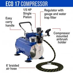 Master Airbrush Face & Body Art Airbrush Kit With G22 Airbrush, Single-Piston Airbrush Air Compressor, Air Hose & 8 Custom Body Art Water Based Face Paint Colors Face & Body Art Systems