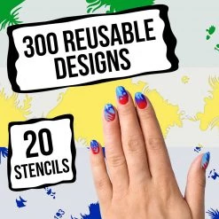 Master Airbrush Airbrush Nail Stencils - Design Series Set # 10 Includes 20 Individual Nail Templates With 20 Designs Each For A Total Of 400 Designs Of Series #10
