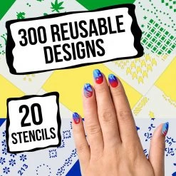Master Airbrush Airbrush Nail Stencils - Design Series Set # 11 Includes 20 Individual Nail Templates With 13 Designs Each For A Total Of 260 Designs Of Series #11