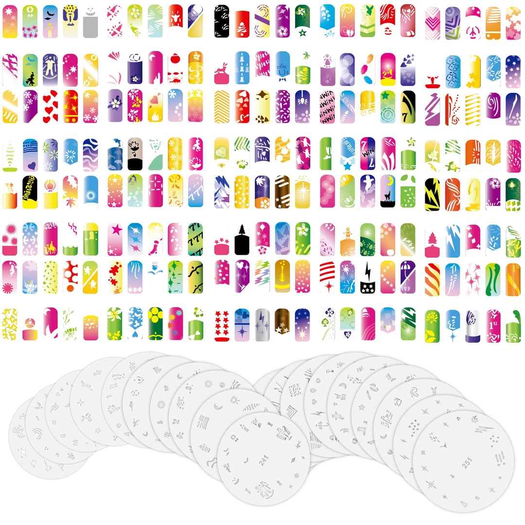 Master Airbrush Airbrush Nail Stencils - Design Series Set # 13 Includes 20 Individual Nail Templates With 17 Designs Each For A Total Of 340 Designs Of Series #13 3 Master Airbrush Airbrush Nail Stencils - Design Series Set # 13 Includes 20 Individual Nail Templates With 17 Designs Each For A Total Of 340 Designs Of Series #13
