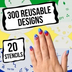 Master Airbrush Airbrush Nail Stencils - Design Series Set # 14 Includes 20 Individual Nail Templates With 16 Designs Each For A Total Of 320 Designs Of Series #14