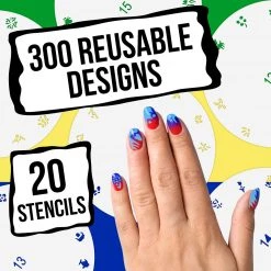 Master Airbrush Airbrush Nail Stencils - Design Series Set # 1 Includes 20 Individual Nail Templates With 13 Designs Each For A Total 260 Designs Of Series #1