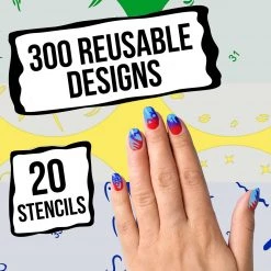 Master Airbrush Airbrush Nail Stencils - Design Series Set # 2 Includes 20 Individual Nail Templates With 16 Designs Each For A Total 320 Designs Of Series #2