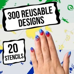 Master Airbrush Airbrush Nail Stencils - Design Series Set # 4 Includes 20 Individual Nail Templates With 16 Designs Each For A Total Of 320 Designs Of Series #4