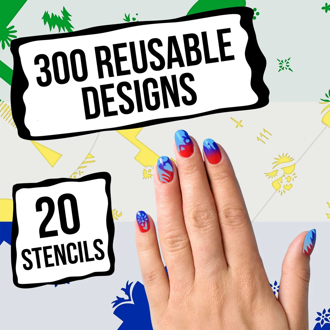 Master Airbrush Airbrush Nail Stencils - Design Series Set # 6 Includes 20 Individual Nail Templates With 14 Designs Each For A Total Of 280 Designs Of Series #6 6 Master Airbrush Airbrush Nail Stencils - Design Series Set # 6 Includes 20 Individual Nail Templates With 14 Designs Each For A Total Of 280 Designs Of Series #6