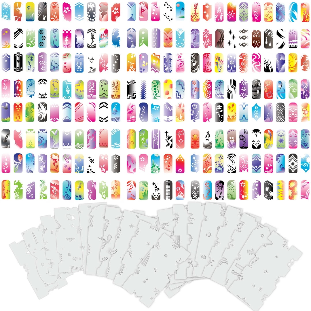Master Airbrush Airbrush Nail Stencils - Design Series Set # 6 Includes 20 Individual Nail Templates With 14 Designs Each For A Total Of 280 Designs Of Series #6 3 Master Airbrush Airbrush Nail Stencils - Design Series Set # 6 Includes 20 Individual Nail Templates With 14 Designs Each For A Total Of 280 Designs Of Series #6