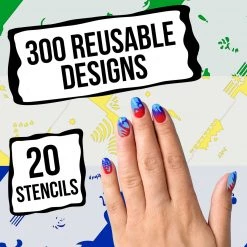 Master Airbrush Airbrush Nail Stencils - Design Series Set # 7 Includes 20 Individual Nail Templates With 16 Designs Each For A Total Of 320 Designs Of Series #7