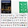 Master Airbrush Airbrush Tattoo Stencils Temporary Tattoo Stencils Booklet Set 15 With 100 Different Self-Adhesive Reusable Stencil Designs