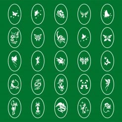 Master Airbrush Airbrush Tattoo Stencils Temporary Tattoo Stencils Booklet Set 15 With 100 Different Self-Adhesive Reusable Stencil Designs