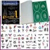 Master Airbrush Temporary Tattoo Stencils Booklet Set 1 With 100 Different Self-Adhesive Reusable Stencil Designs Airbrush Tattoo Stencils