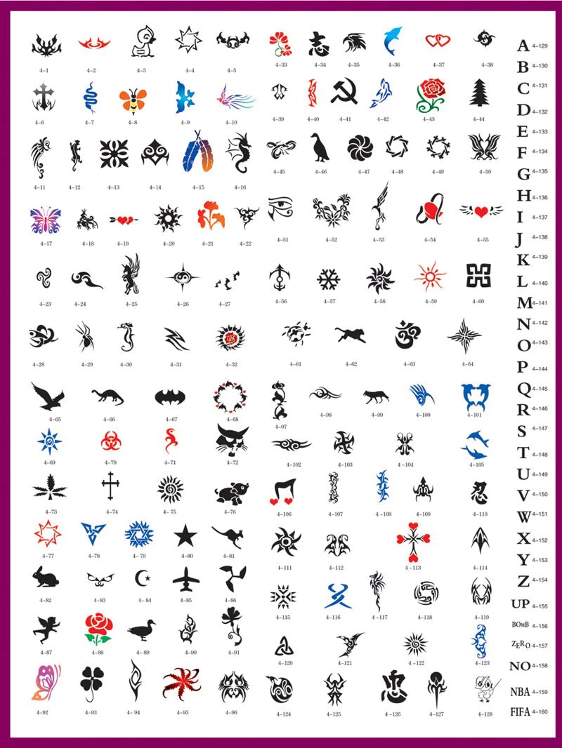 Master Airbrush Temporary Tattoo Stencils Booklet Set 4 With 160 Different Self-Adhesive Reusable Stencil Designs Airbrush Tattoo Stencils 4 Master Airbrush Temporary Tattoo Stencils Booklet Set 4 With 160 Different Self-Adhesive Reusable Stencil Designs Airbrush Tattoo Stencils