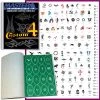 Master Airbrush Temporary Tattoo Stencils Booklet Set 4 With 160 Different Self-Adhesive Reusable Stencil Designs Airbrush Tattoo Stencils