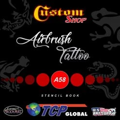 Master Airbrush Airbrush Tattoo Stencil Set 58 Book Of 20 Dinosaur & Reptiles Airbrush Tattoo Stencils