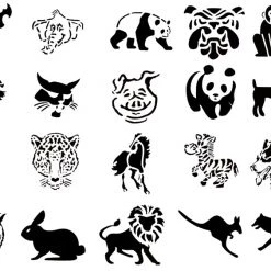 Master Airbrush Self Adhesive Airbrush Tattoo Stencils Set 50 Book Of 20 Animals Design Reusable