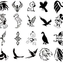 Master Airbrush Self Adhesive Airbrush Tattoo Stencil Set Book Of 20 Bird Designs Templates