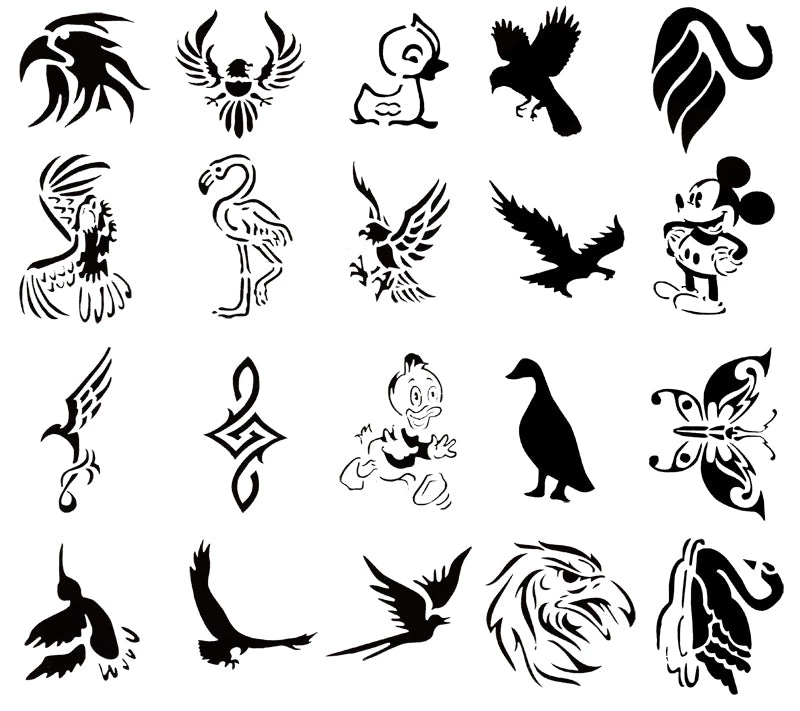 Master Airbrush Self Adhesive Airbrush Tattoo Stencil Set Book Of 20 Bird Designs Templates 3 Master Airbrush Self Adhesive Airbrush Tattoo Stencil Set Book Of 20 Bird Designs Templates