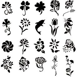 Master Airbrush Self Adhesive Airbrush Tattoo Stencil Set 53 Book Of 20 Flower Designs Templates
