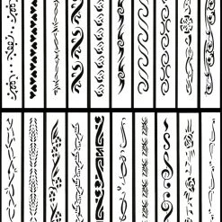Master Airbrush Self Adhesive Airbrush Body Tattoos Stencil Set Book Of 20 Armband Designs Airbrush Tattoo Stencils