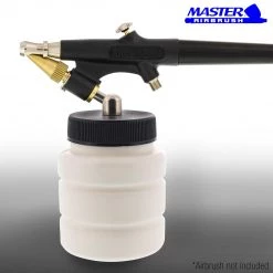 10 Pack Master Airbrush TB-004, 2.7oz Plastic Jar Bottles With 60Â­ Down Angle Adaptor Lid Assembly, Single-Action Siphon Airbrush Cups & Jars