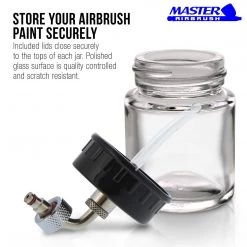 Master Airbrush Brand Box Of 10-each TB-007 Empty 3/4-Ounce, (22cc) Glass Bottle For SB84 Side-Feed Mount Airbrush Airbrush Cups & Jars