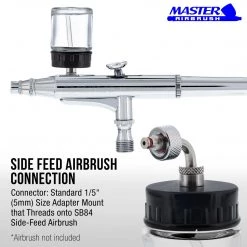 Master Airbrush Brand Box Of 10-each TB-007 Empty 3/4-Ounce, (22cc) Glass Bottle For SB84 Side-Feed Mount Airbrush Airbrush Cups & Jars