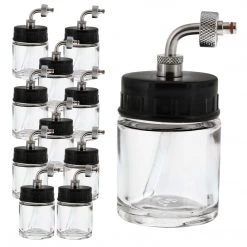 Master Airbrush Brand Box Of 10-each TB-007 Empty 3/4-Ounce, (22cc) Glass Bottle For SB84 Side-Feed Mount Airbrush Airbrush Cups & Jars