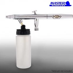 10 Pack Master Airbrush TB-008, 2.7oz Plastic Jar Bottles With 30° Degrees Down Angle Adaptor Lid Assembly, Single-Action Siphon