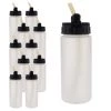 10 Pack Master Airbrush TB-008, 2.7oz Plastic Jar Bottles With 30° Degrees Down Angle Adaptor Lid Assembly, Single-Action Siphon