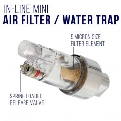 Master Airbrush Airbrush Fittings Premium Airbrush In-Line Mini Air Filter And Water Trap (Connects Directly Onto Airbrushes And Hoses With 1/8