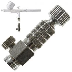 Master Airbrush Airbrush Quick Release Disconnect Coupler & Plug With Airbrush Airflow Adjustment Control Valve 1/8 In. BSP Male And Female Connections