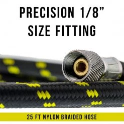 Master Airbrush Airbrush Hoses Premium 25 Foot Nylon Braided Airbrush Hose With Standard 1/8" Size Fittings On Both Ends (Hose Color May Vary)