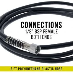 Master Airbrush 6 Foot Polyurethane Plastic Airbrush Hose With Standard 1/8" Size Fittings On Both Ends