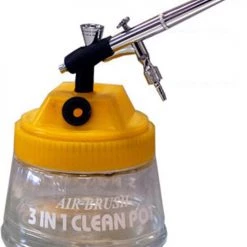 Master Airbrush 24 Color Acrylic Airbrush Paint Set & Accessories Kit With Airbrush Cleaning Pot & Holder, Air Hose, Quick-Connect And Mixing Cups