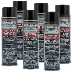 Barrier Bond Black Rubberized Undercoating Sound Deadener - 14.3 Fl. Ounce Spray Can (Pack Of 6) Autobody Undercoats