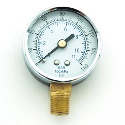 Devilbiss Air Valves & Regulators Pressure Gauge 0-160 PSI 2 In. Diameter, 1/4 NPT (M), Bottom Port 3 Devilbiss Air Valves & Regulators Pressure Gauge 0-160 PSI 2 In. Diameter, 1/4 NPT (M), Bottom Port
