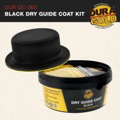 Dura-Gold Premium Black Dry Guide Coat Kit, 7 Ounces (200 Grams) - Powder That Instantly Highlights Auto Bodyshop Repair Surface Imperfections Defects Guide Coats