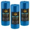 Dura-Gold 24" Wide X 177' Long Roll Of Pure Blue Pre-Folded Masking Film, 3 Pack, Overspray Paintable Plastic Protective Sheeting, Pull Down Drop Sheet