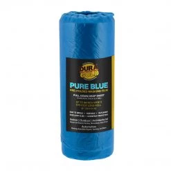 Dura-Gold 24" Wide X 177' Long Roll Pure Blue Pre-Folded Masking Film, Overspray Paintable Plastic Protective Sheeting, Pull Down Drop Sheet, Painting
